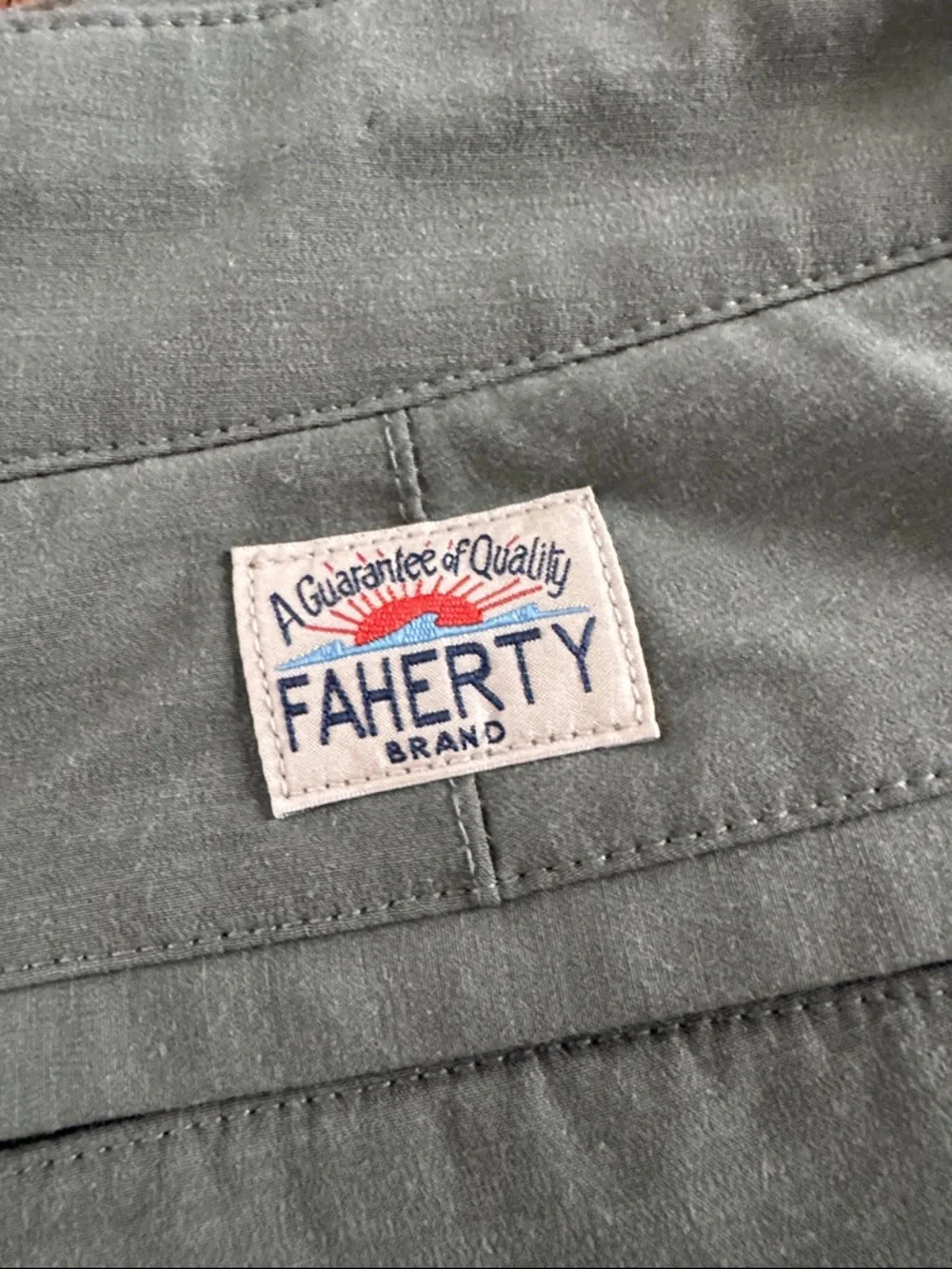 Faherty Olive Green Flat-Front Men's Shorts